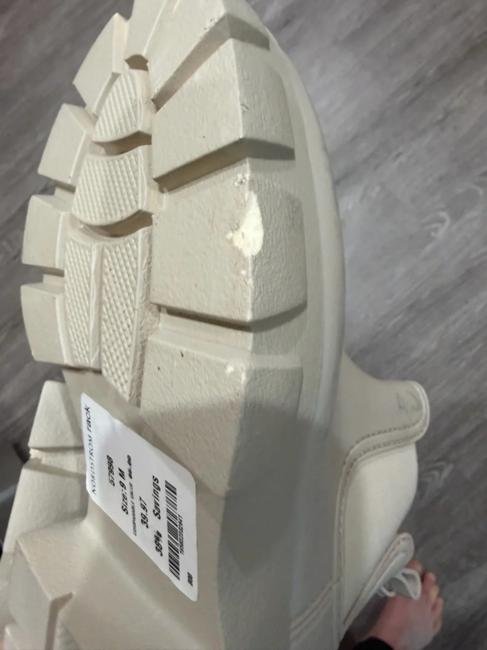 Jeffrey Campbell Play Pleu Rain Boot Cream Platform Chelsea Lug Sole